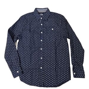 Eighty One Button Down Shirt Size M Arrows Patern Navy Blue